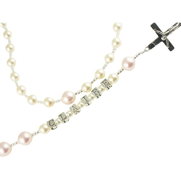 Personalized First Communion Rosary Beads