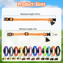 12 Pack Adjustable Goat Collars with Bells Numbered Tags