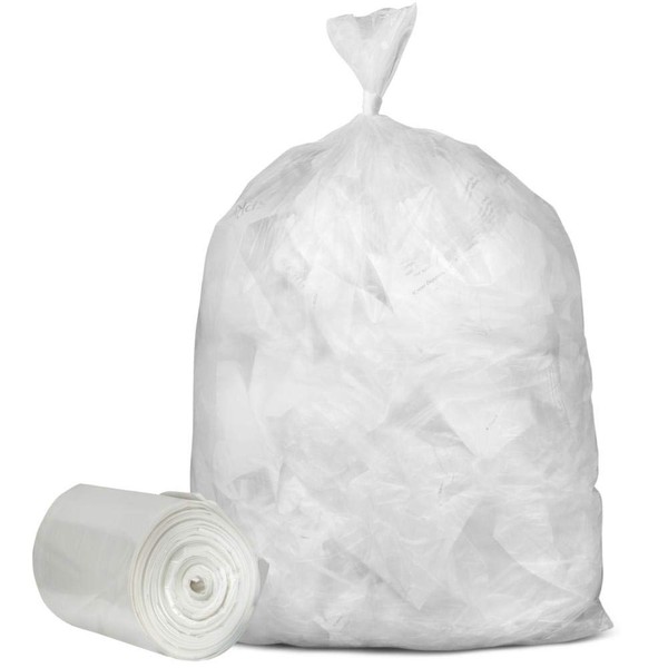 Plasticplace 55-60 Gallon Trash Bags │ 17 Microns │ Clear High Density Garbage Can Liners │ 36” x 60” (150 Count)