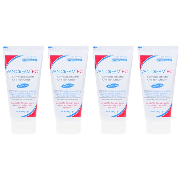 Vanicream HC 1% Hydrocortisone Anti-Itch Cream - 2 oz, Pack of 4