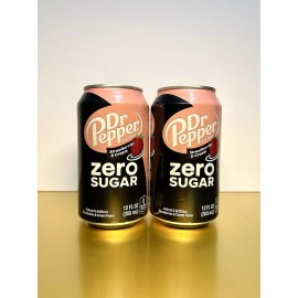 Dr Pepper New Limited Edition Dr Pepper Zero Sugar Strawberries & Cream Soda (2 Cans)