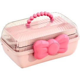Organizador de accesorios para el cabello Cajas de almacenamiento para pinzas de pelo para niña Organizador de almacenamiento de capas con asa portátil para suministros de costura, uñas,