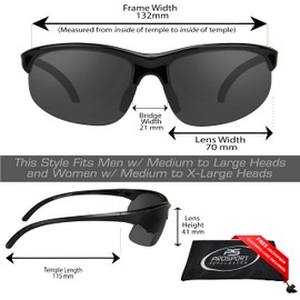 proSPORT BIFOCAL Reading Sunglasses Smoke & Yellow Night Vision Sport Semi Rimless Frame Men Women G