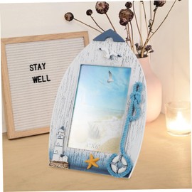 Levemolo Mediterranean Seagull Photo Frame Beach Picture Frame Desktop Picture Frame Coastal Picture Frame Beach Themed Picture Frames Simple Photo Frame Navy Picture Frame Wood Photo Frame