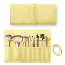 WiseBoy - Soporte para brochas de maquillaje, organizador con correa para cinturón, Amarillo