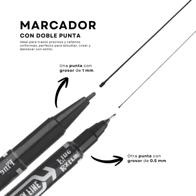 Marcador Permanente Plumon Boligrafo Rotulador Indeleble Kit