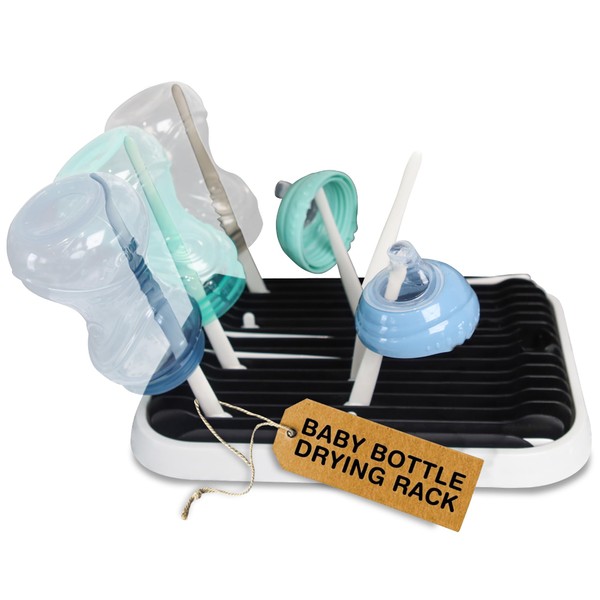Priver - Baby Bottle Drying Rack with Tray - Space-Saving