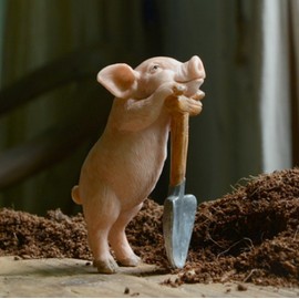 mkki Mini Resin Pig Fairy Garden Plant Pots Bonsai Miniatures Decoration Micro Landscape Home Decoration