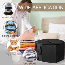 HAOPENGYOU Hat Box for Women Storage, 17" D x 11" H Portable Cowboy Hat Box Organizer Case with Handles, Hat organizer for Travel Women Storage and Large Cap Bag for Men Carry, Up to 9 Hats
