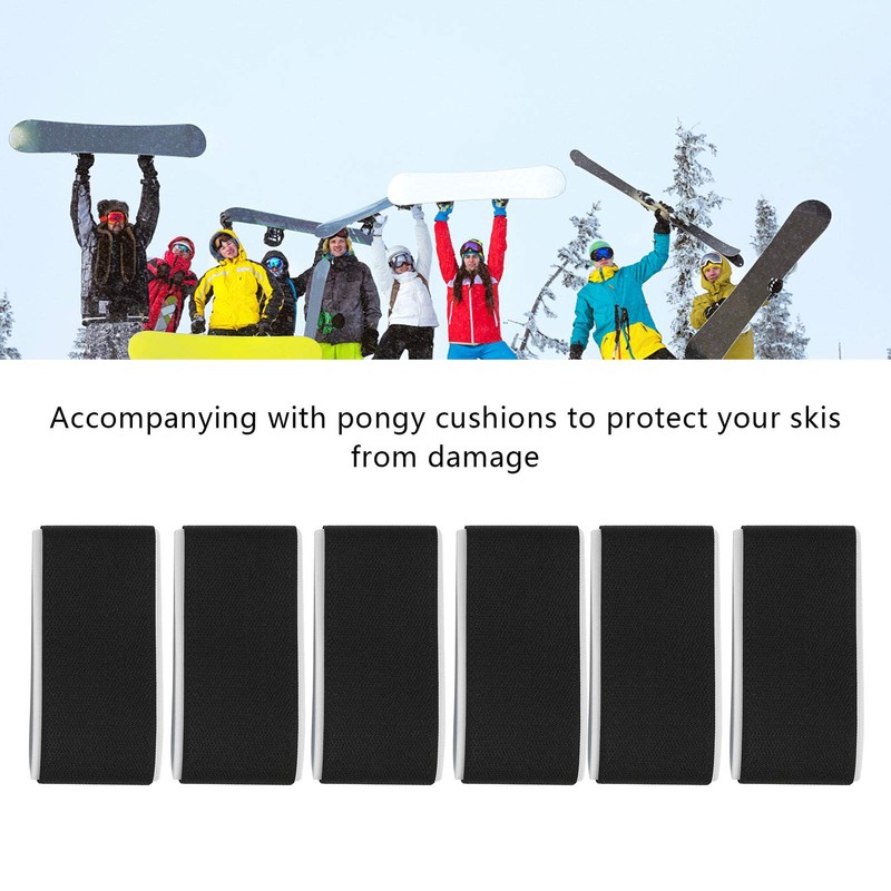 6Pcs Ski Straps Fastener Tape Hook and Loop Wraps Ski