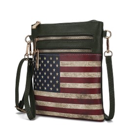 MKF Collection USA Crossbody Bags for Women, Patriotic Crossover American Flag Messenger Fashion Handbag Purse