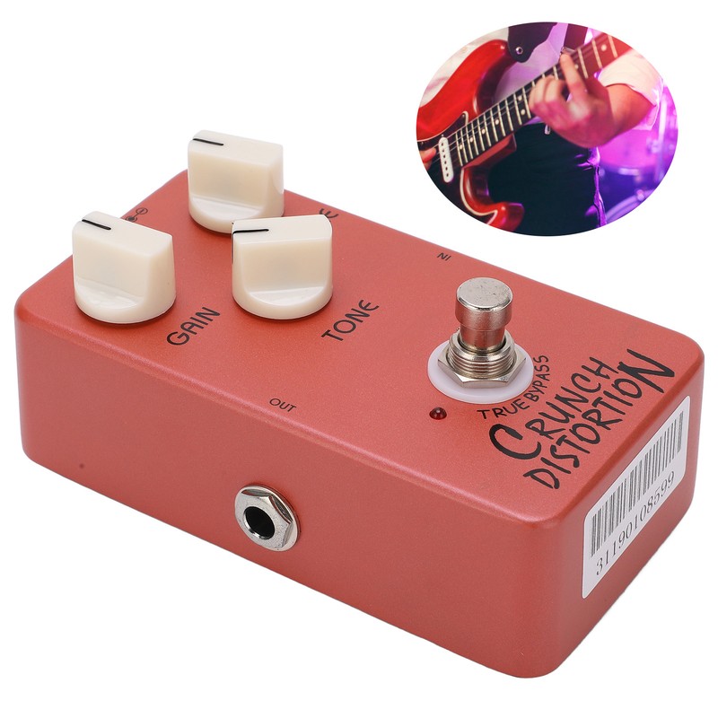 Distortion Pedal Dark Red Metal Classic British Rock Monoblock Guitar