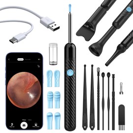 VITCOCO VITCOCO Ear Wax Removal Tool Camera, Ear Cleaner with 1080P Camera, Ear Cleaning Kit with Three Inspection Kits, Otoscope with Lights for Ear,Nose,Tongue Examinations