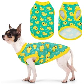 Adorable Yellow Duck Dog Shirt: Lightweight Polyester Cartoon Puppy Vest, Small Medium & Large Dog T-Shirt, Summer Pet Clothes, Cute Dog Apparel, Breathable Dog Tank Top 3XL