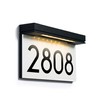 Address Plaques for House Solar Powered, House Number for Outside,