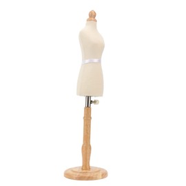 Fdit Mini Female Mannequin Torso, Height Adjustable, Clip-on Female Dress Shape for Clothing Display with Stand Sewing Accessories