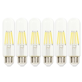 Westinghouse Lighting 5342020 8 Watt (100 Watt Equivalent) T10 Dimmable Clear Filament LED Light Bulb, Medium Base, 6 Pack