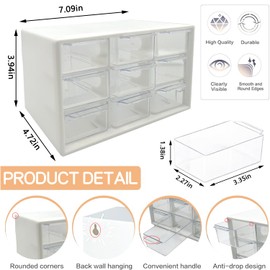 2pcs Mini Drawer Organizer,Dustproof drawer style storage box,Vanity in Home Or Office, Removable Drawers for DIY Crafts, Art Supply, Office Supplies and Jewelry (Beige,6,9)