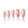 RUOKEXIN Almond Press on Nails Medium Fake Nails White Ombre