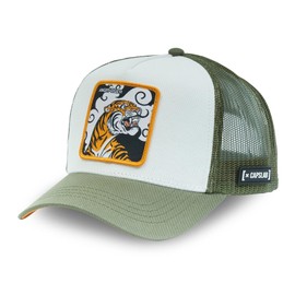 Capslab Trucker Cap with Mystical Animal Motif - Baseball Kappi - Adjustable - Stylish Mesh Hat - Unisex - Various Designs, Angry Tiger Design#36302, Unit size