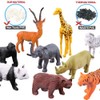 54 Piece Mini Jungle Animals Toys Set,Realistic Wild Animals Figure，Vinyl