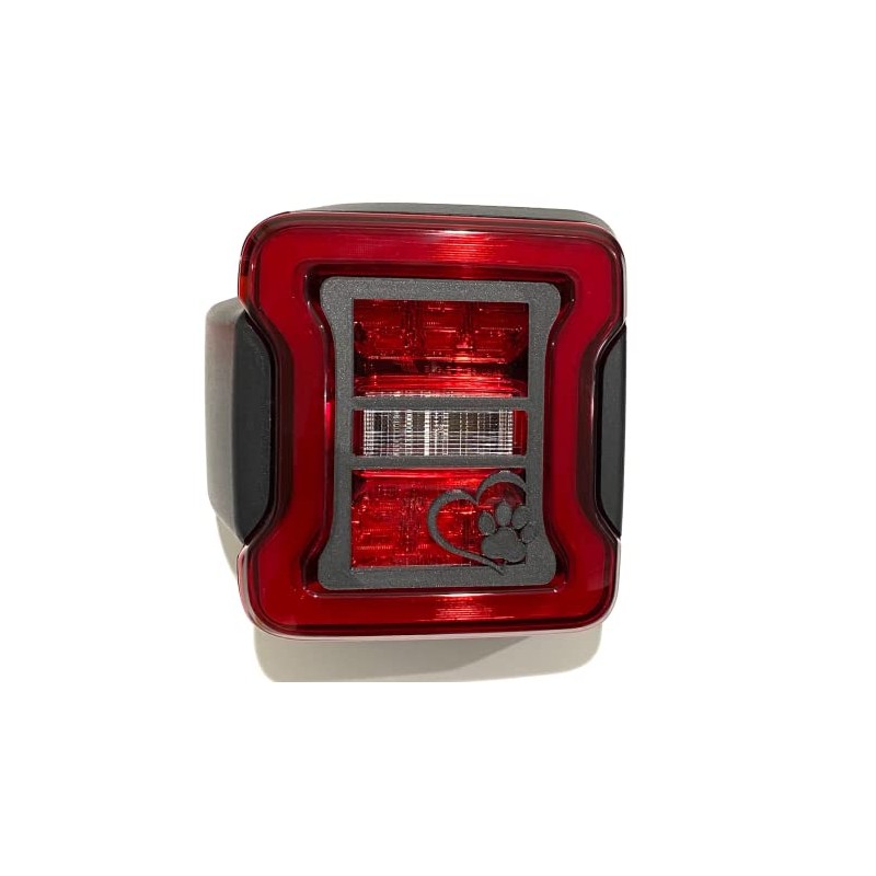 Paw Inside Heart in 3D for Jeep Wrangler Led Version