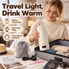 Portable Mini Travel Kettle 400ml with Keep Warm Function, Cream