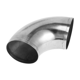 Motoforti 90 Degree Mandrel Exhaust Pipe DIY Custom Car Modified Exhaust Pipe Tubing Piping 89mm/3.5" OD 100mm/3.94" Length 304 Stainless Steel Silver Tone