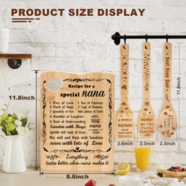 YUEYUQIU Nana Gifts - Birthday Gifts for Nana from Grandkids, Thank You Gifts for Nana, Christmas Thanksgiving Mothers Day Gifts for Nana Grandma - Nana Cutting Board Set Gifts