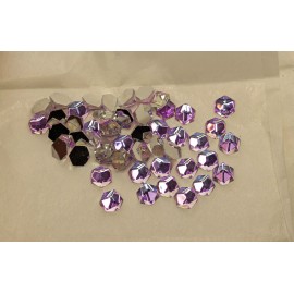 PRECIOSA PKG. 48 Vintage Preciosa 8x8mm. VITRIAL LIGHT  8 MM. PINK/PURPLE Flat backs.