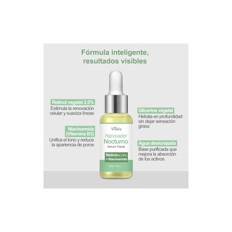 Sérum Retinol Botánico 2.5% + Niacinamida B3 – Anti-edad, Reduce