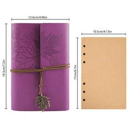 Leather Writing Journal Notebook, 7 Inches Classic Spiral Bound Notebook Refillable Diary Sketchbook Gifts with Unlined Travel Journals to Write in for Girls and Boys