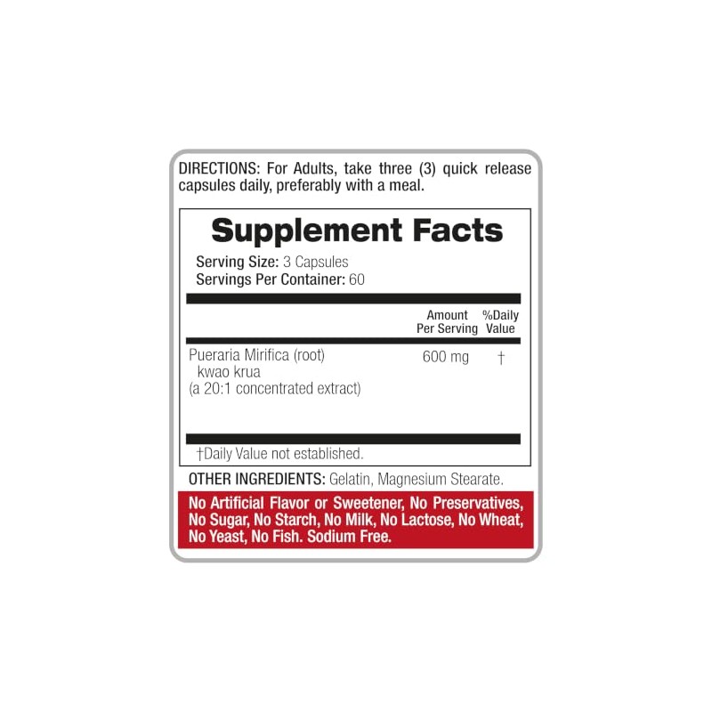 Fito Medic Lab Pueraria Mirifica 180 Cápsulas 12000 Suplemento Mujer