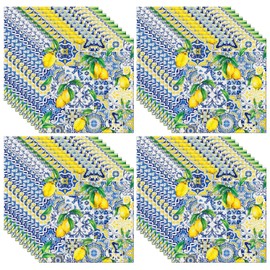 MAXQUU 40 Sheets Of Lemon Printed Tissues, Vintage Patterned Napkins, Table Decoration, Suitable For Parties, Restaurants, And Picnics.