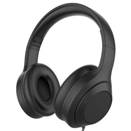 Sentry OSH180, Auriculares Over-Ear ProSeries Plegables, con Conexión por Cable de 3.5mm, Controladores de 40 mm, Micrófono en Línea, Almohadillas de Grado de Estudio, Copas Colapsables, Color Negro