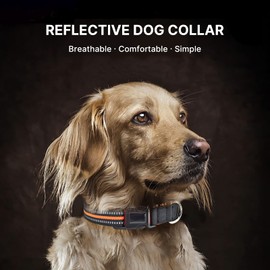 IMHAPO Reflective Dog Collar, Quick Release Classic Pet Collar with Velcro, Adjustable Safety Mesh Pet Collars for Small Medium Large Dogs, Black, Large