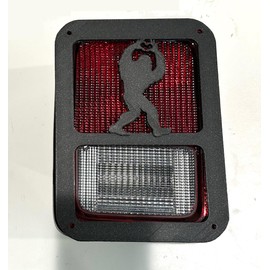 Bigfoot Holding Heart Sign in 3D - Black For Jeep Wrangler JK/JKU Rear Tail Light Covers (07-18) I Believe Big Foot Wildnerness Wild