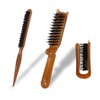 2 Pack Travel Folding Hair Brushes, KUAOOAUK Boar Bristle Brush