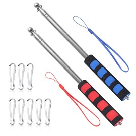 2 x Telescopic Batons, Flagpole, 2 m, Stable Baton, Telescopic Flag Pole, Telescopic Baton, Flagpole, Telescopic Pole 2 m for Travel, Outdoor Activities, Lessons, Training