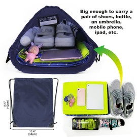 BeeGreen 20 pieces Wholesale Navy Blue Drawstring Backpack Bags Cinch Bags Bulk Heavy Duty String Backpack Machine Washable Sackpack Sport Bags for Men Women