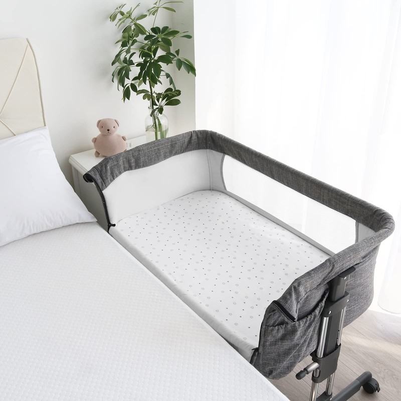 Next to Me Crib Sheets Fitted 83x50cm, Baby Bedside Crib