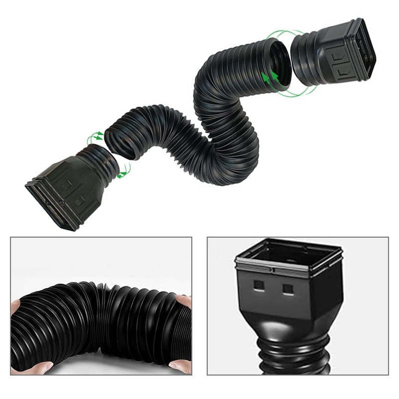 CLKE Rain Gutter Downspout Extension, Flexible Down Spout Extender, Drain