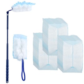 OctBird Pack of 32 Dust Magnet Refill Pack, 30 Cleaning Dust Cloth Refill with 2 Handles, Dust Magnet Refill Pack for Pet Hair, Dust, Dirt Cars, Duster Refill Pack (18 x 11 cm)