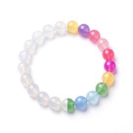 YANCHUN Dopamine Bracelet for Women Colorful UV Reactive 8mm/10mm/12mm Beaded Color Changing Bracelet Mood Jewelry Summer Beach Wear Dress Outfits Accessories