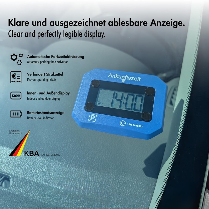 BIGtec Electronic Parking Disc Electric with Approval Motor Transport Federal