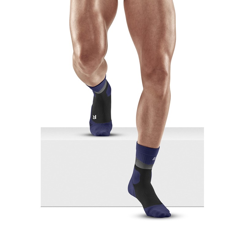 CEP Max Cushion Hiking Mid Cut Socks, Grey/Purple, Men, IV