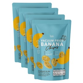 HappyLyfe Rairuen Rom Organic Vacuum Fried Banana Chips - Pack of 4 (30g Each) | No Added Sugar | Clean Ingredients