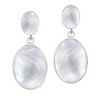 Classy Double Oval White Mother of Pearl Inlay .925 Sterling