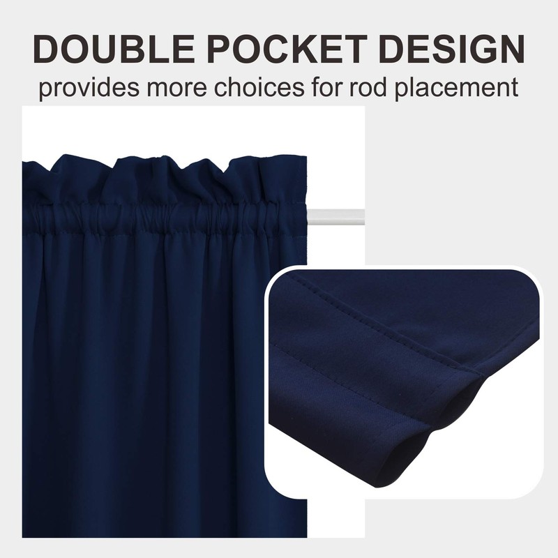 Aquazolax French Door Curtains Drapes - Readymade Solid Blackout Glass