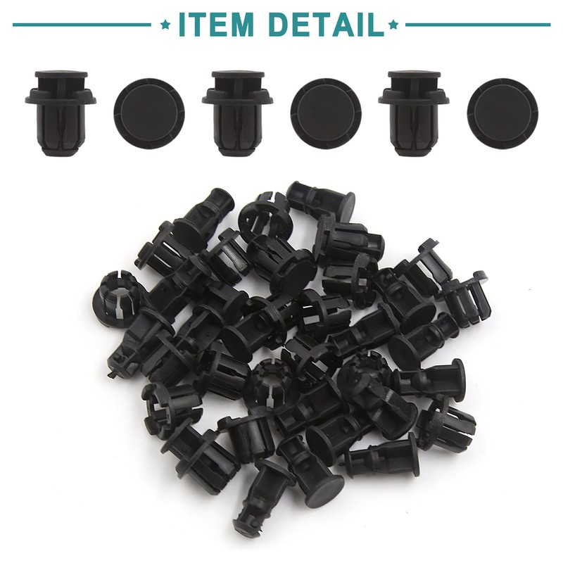ACROPIX Black 14mm Hole Dia Car Door Trim Fender Plastic